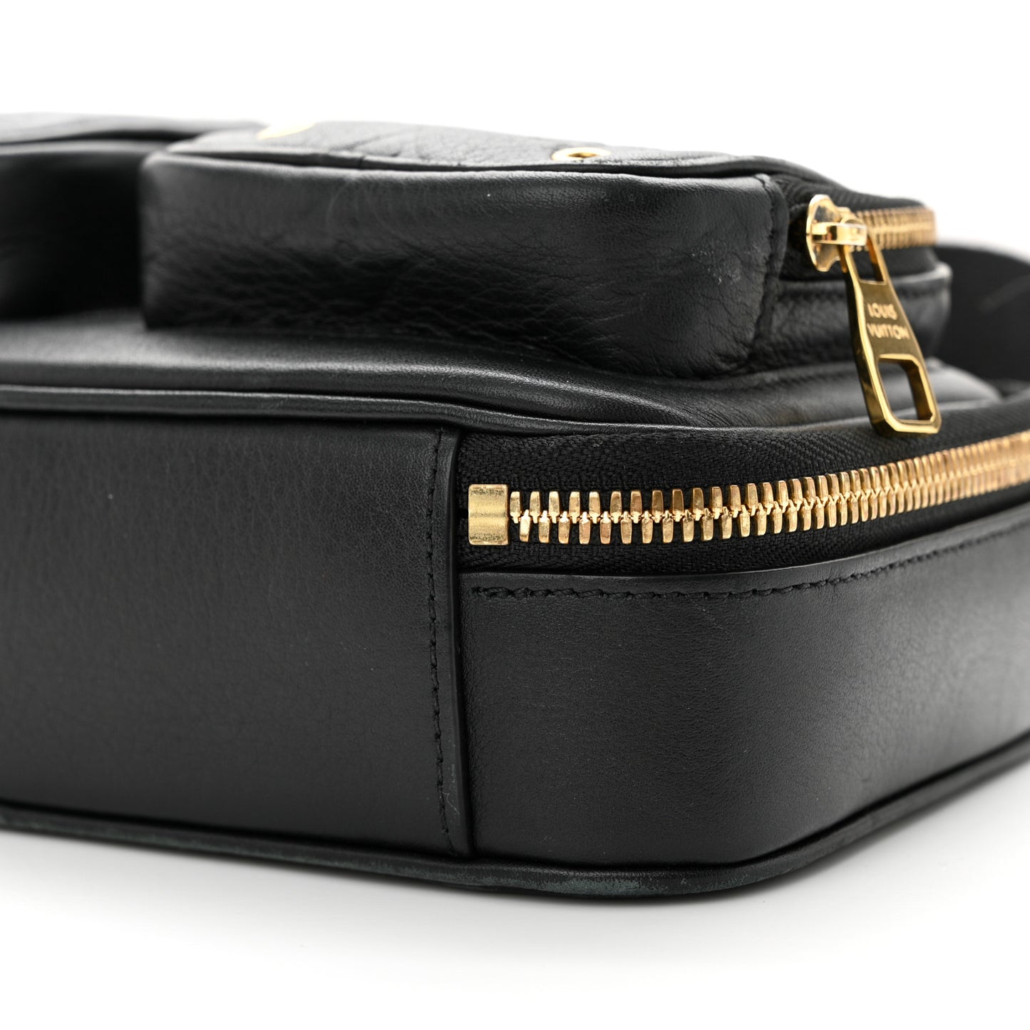 Calfskin Monogram Embossed Utility Crossbody Black