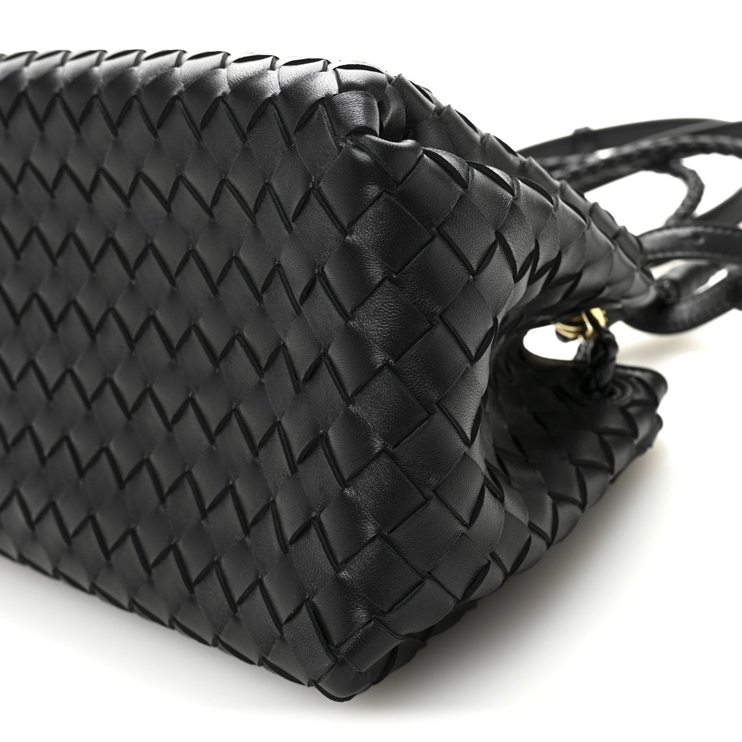 Nappa Intrecciato Medium Parachute Shoulder Bag Black