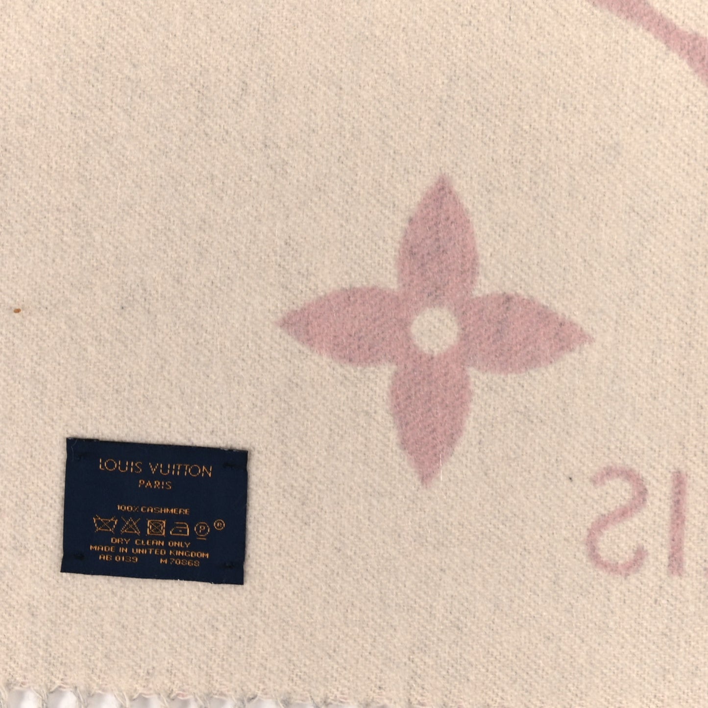 Cashmere Monogram Reykjavik Scarf Bleu Rose