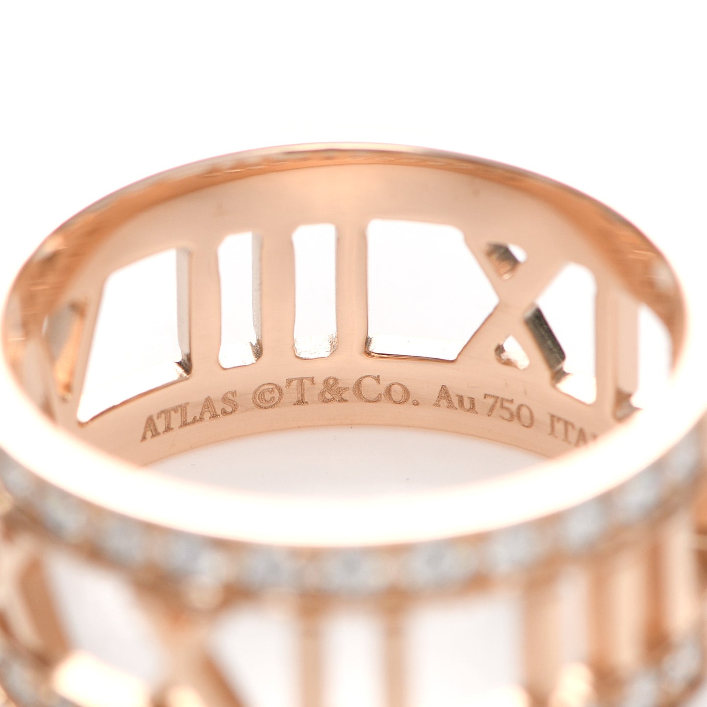 18K Rose Gold Diamond Wide Atlas Open Ring 54 7