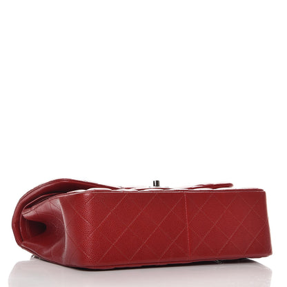 Chanel Caviar Quilted Jumbo Double Flap Red 5 of 9