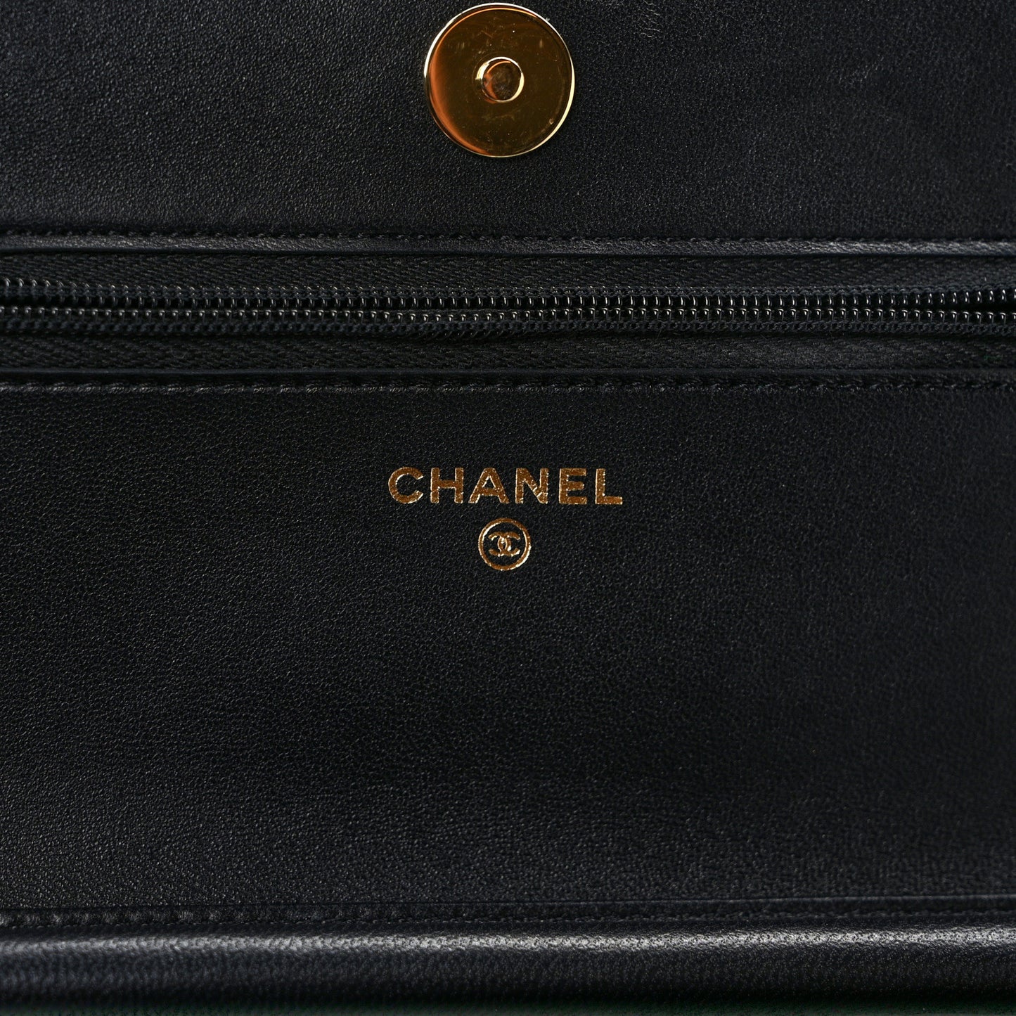 Lambskin Quilted Enamel Coco Casino Wallet On Chain WOC Black