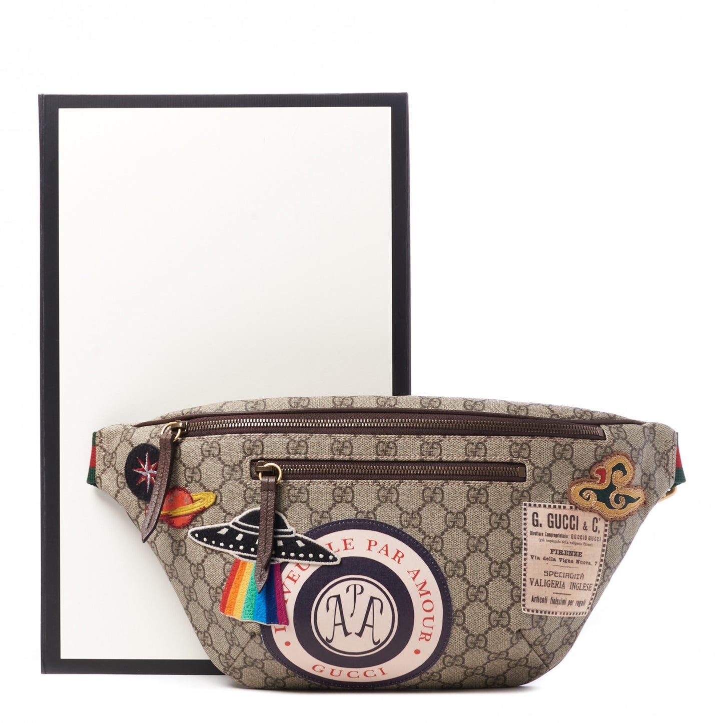 GG Supreme Monogram Courrier Belt Bag Beige New Acero