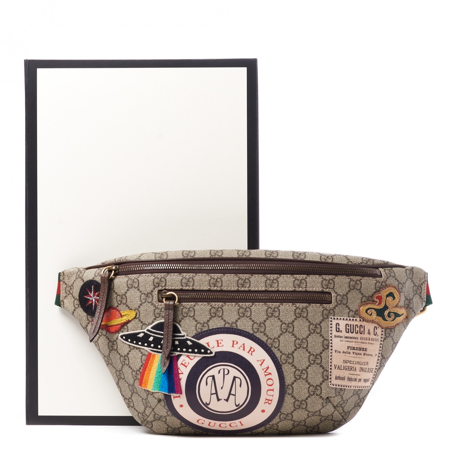 Gucci GG Supreme Monogram Courrier Belt Bag Beige New Acero 8 of 8