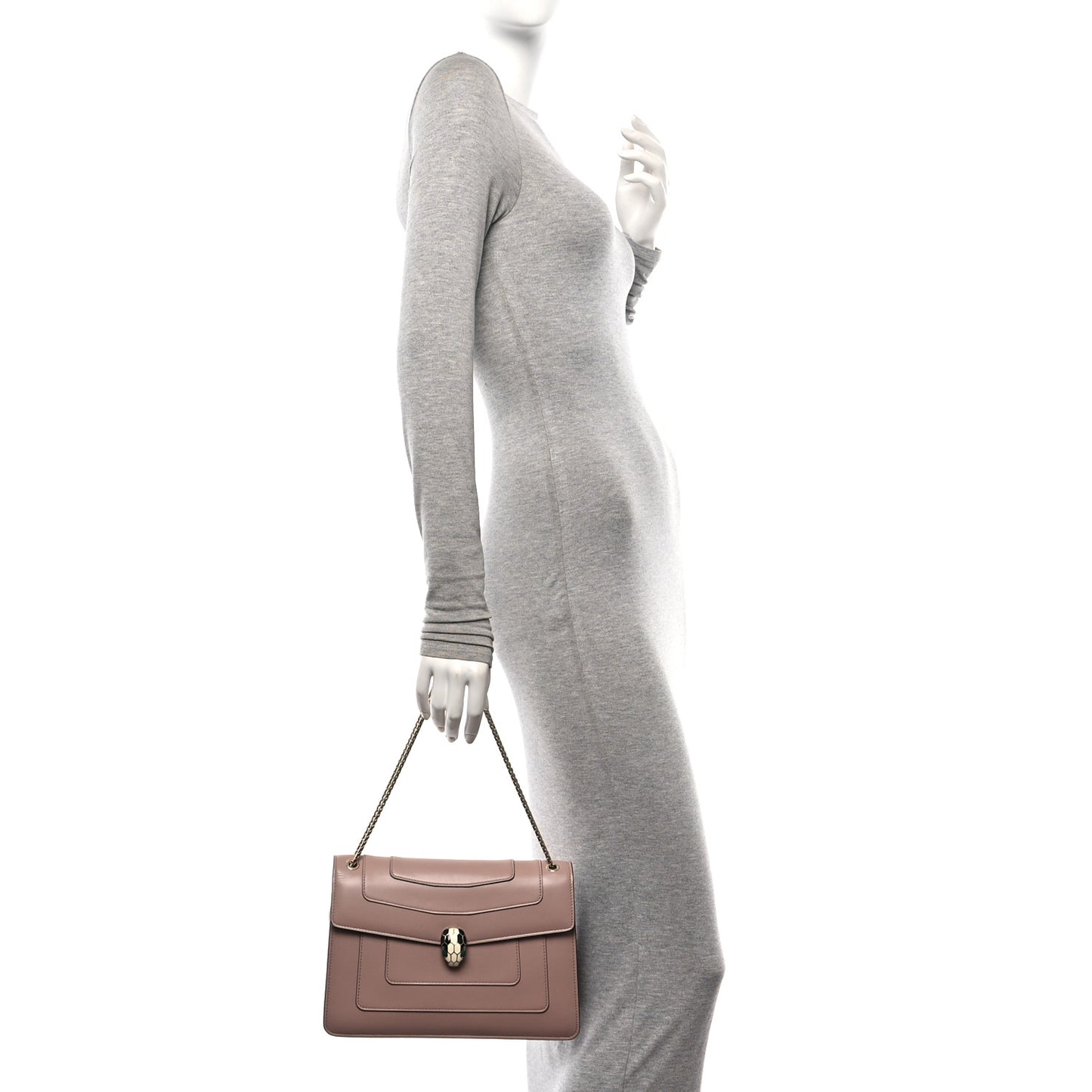 Calfskin Serpenti Forever Shoulder Bag Light Pink