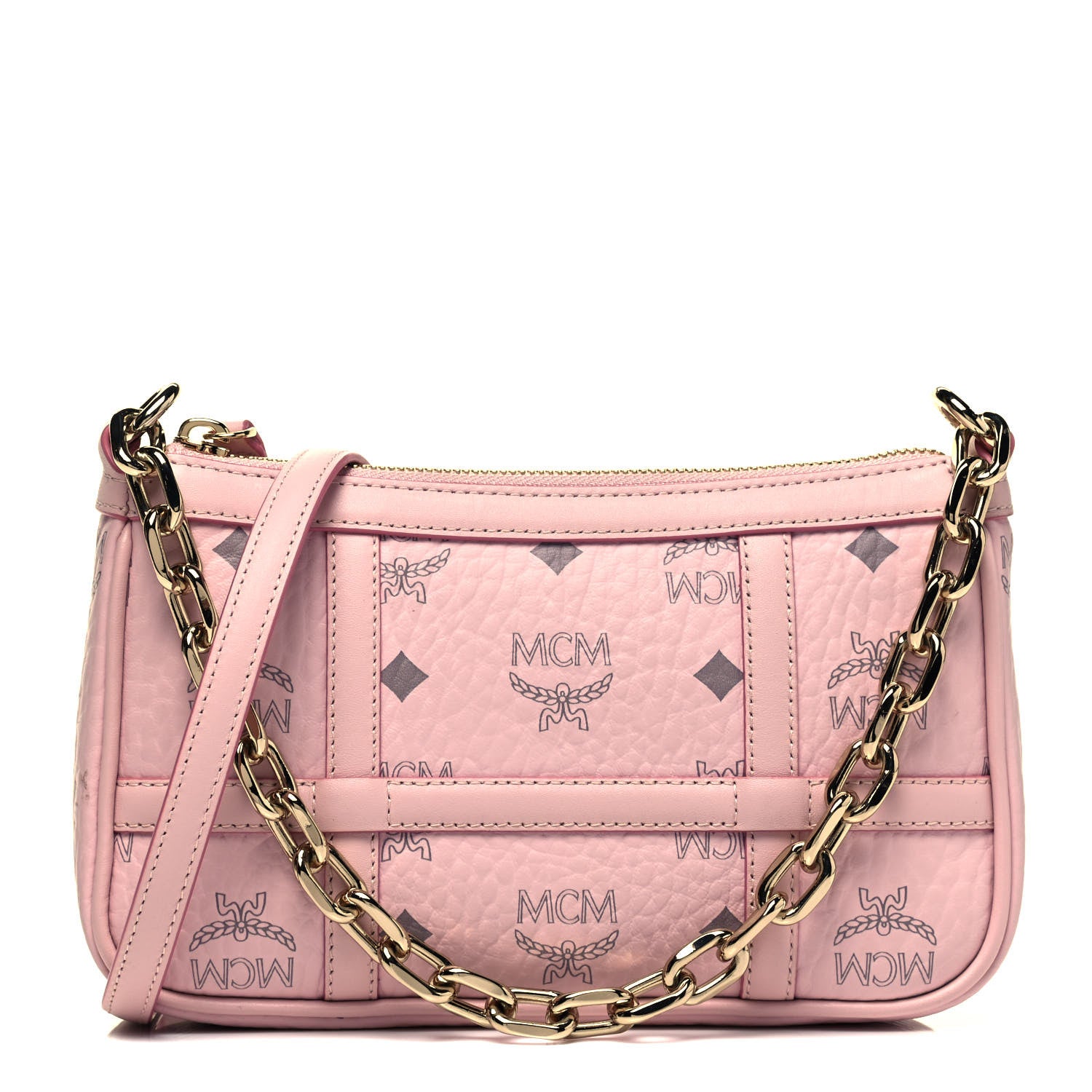 MCM Visetos Nappa Mini Delmy Chain Shoulder Bag Powder Pink 1 of 10