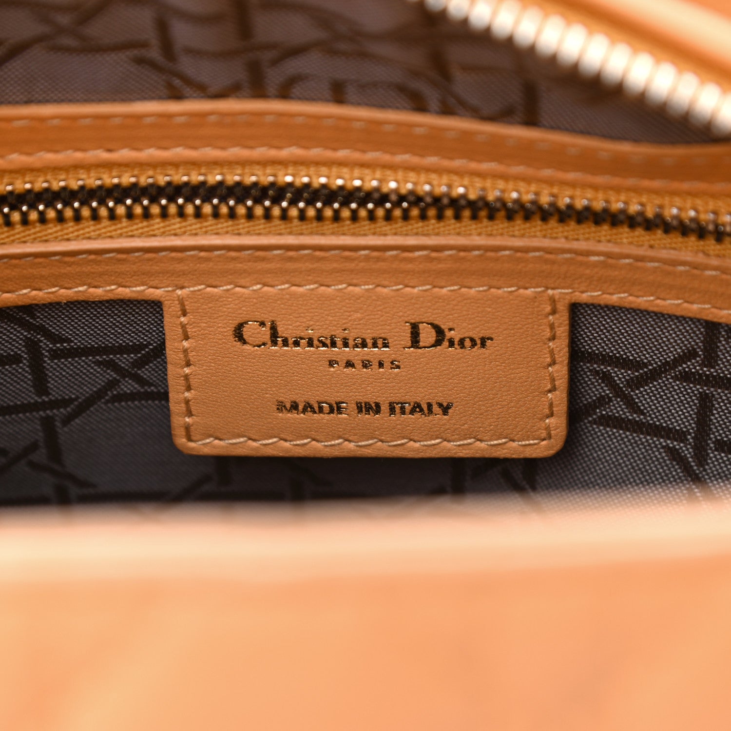 Christian Dior Lambskin Cannage Medium Lady Dior Orange 5 of 13