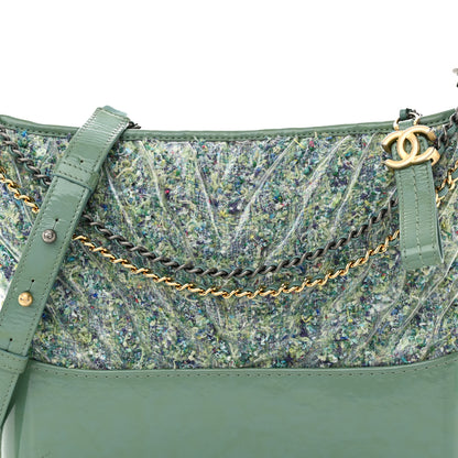 Chanel Tweed PVC Patent Chevron Quilted Medium Gabrielle Hobo Light Blue Multicolor 8 of 11