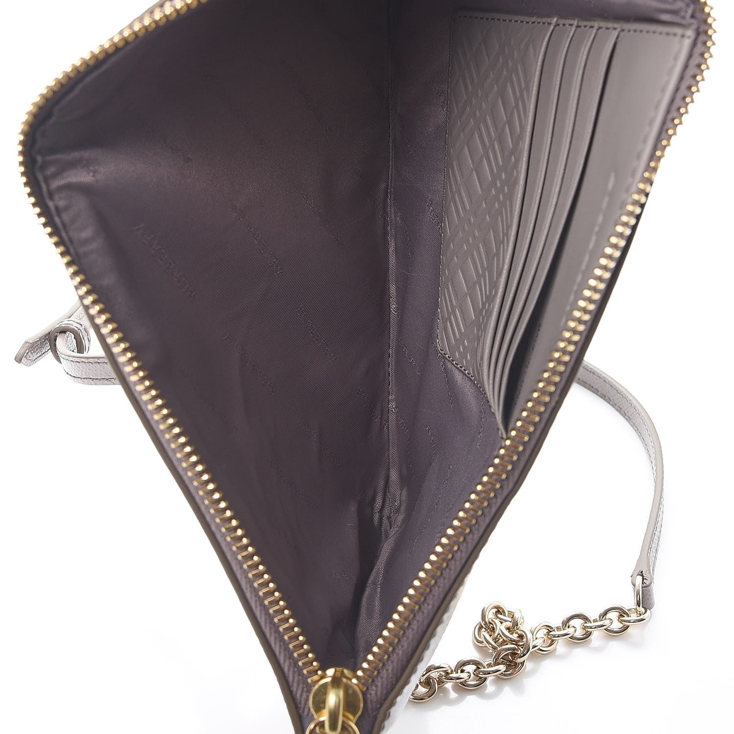 Burberry Patent Peyton Crossbody Clutch Bag Pale Grey 5 of 8