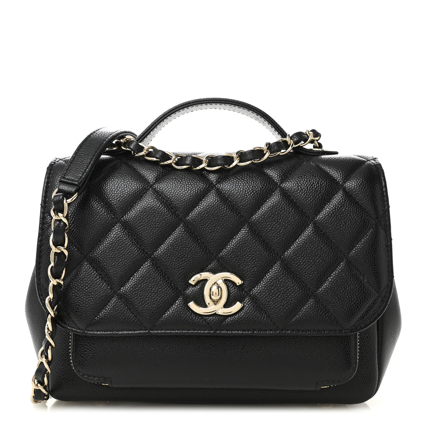 Caviar Quilted Medium Business Affinity Flap Black