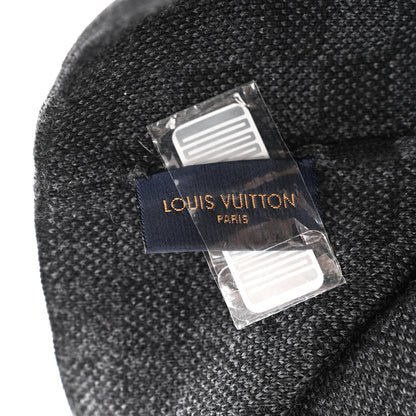 Louis Vuitton Wool Bonnet Petit Damier Graphite Beanie Hat Black Grey 4 of 6