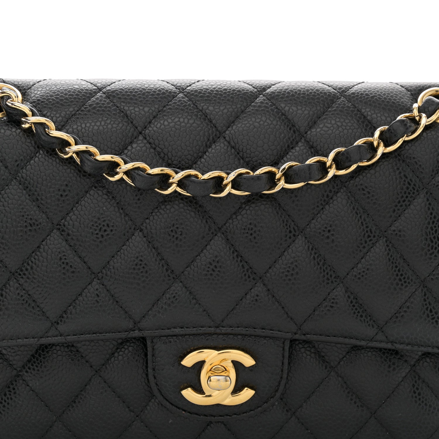 Chanel Caviar Quilted Medium Double Flap Black 8 of 12