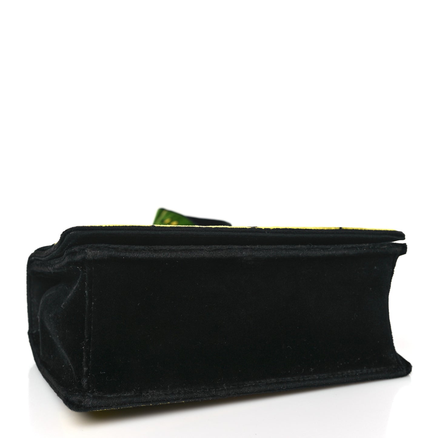 Velluto Ricamo Cahier Shoulder Bag Black