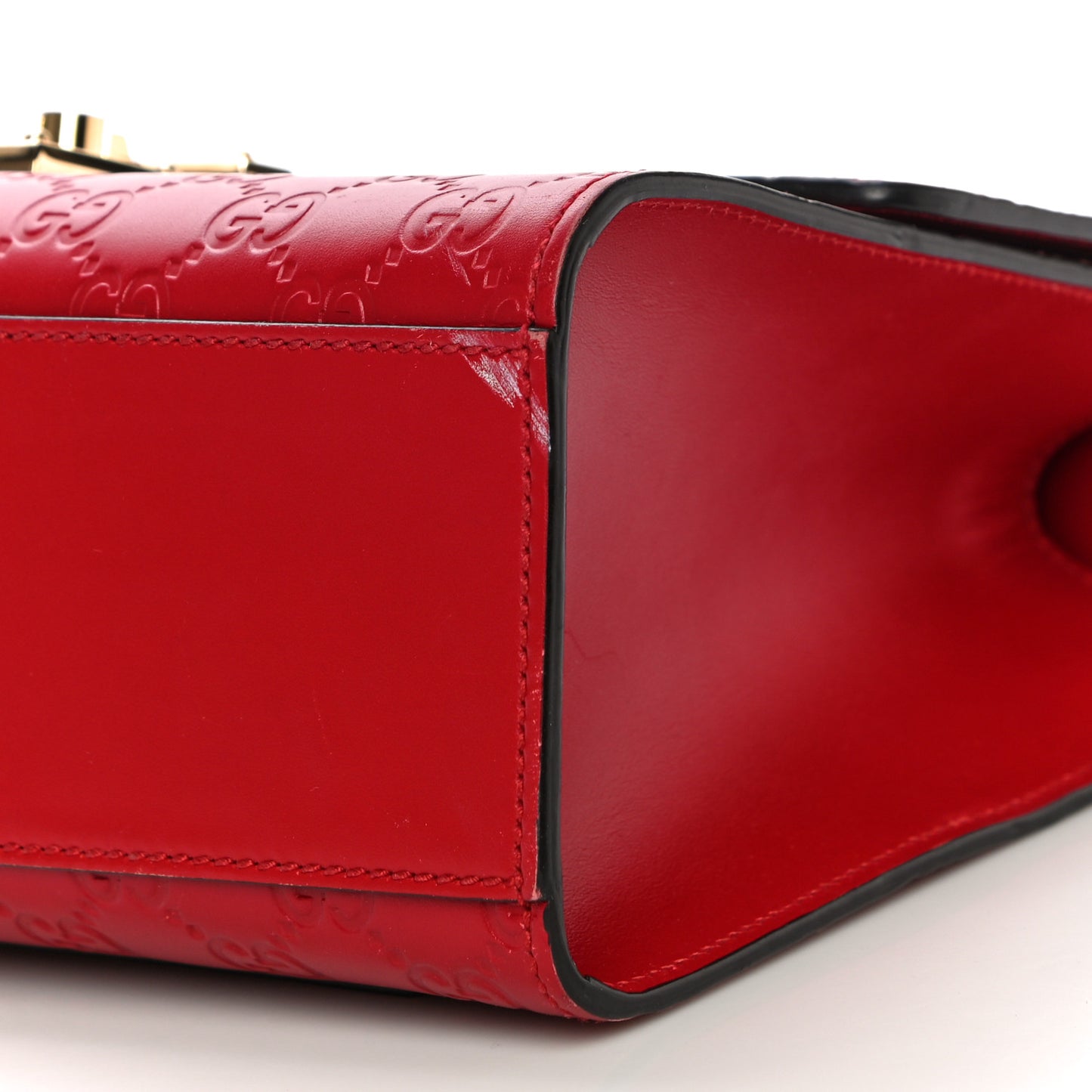 Guccissima Medium Padlock Shoulder Bag Hibiscus Red