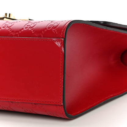 Gucci Guccissima Medium Padlock Shoulder Bag Hibiscus Red 11 of 17
