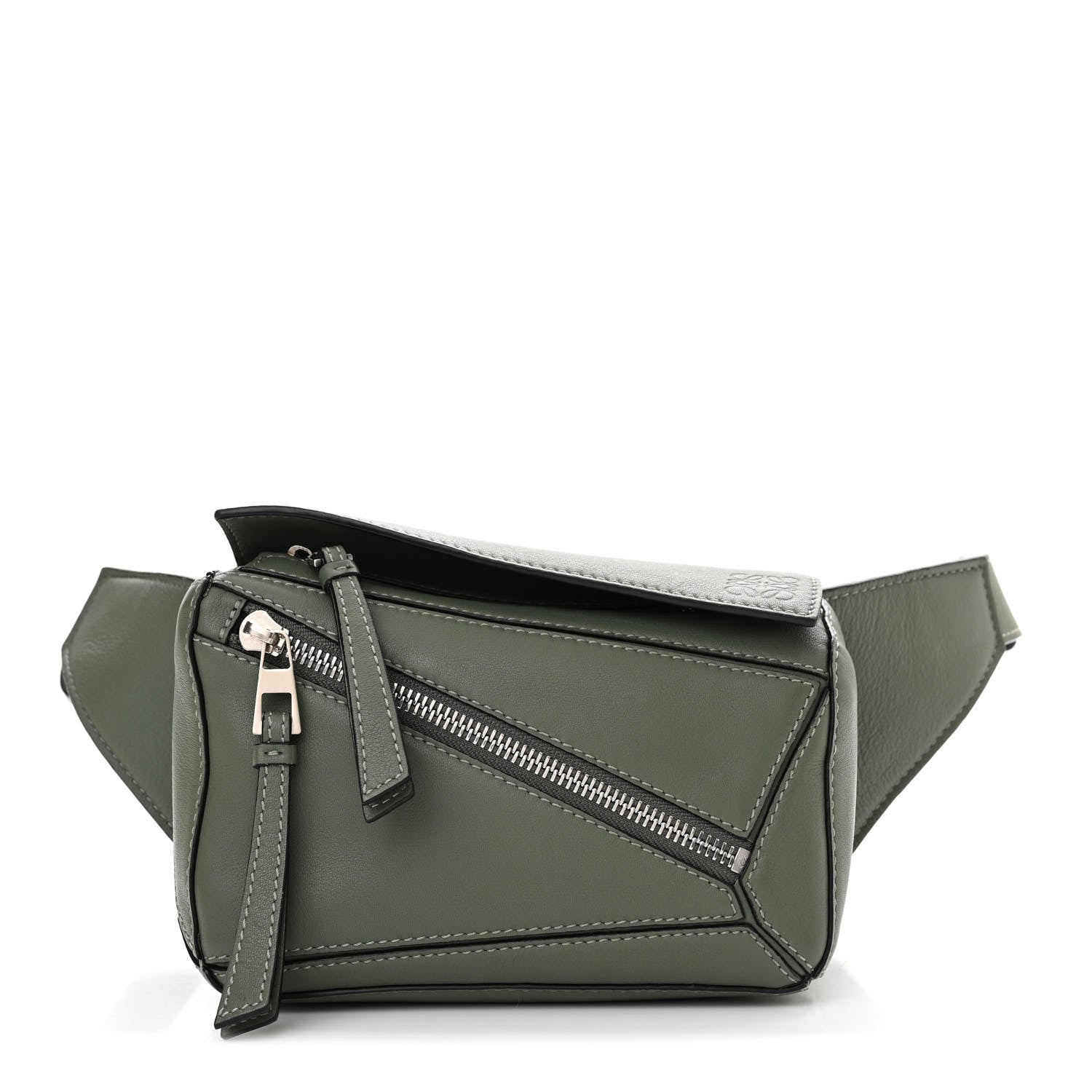 Loewe Calfskin Mini Puzzle Bumbag Dark Sage 1 of 13