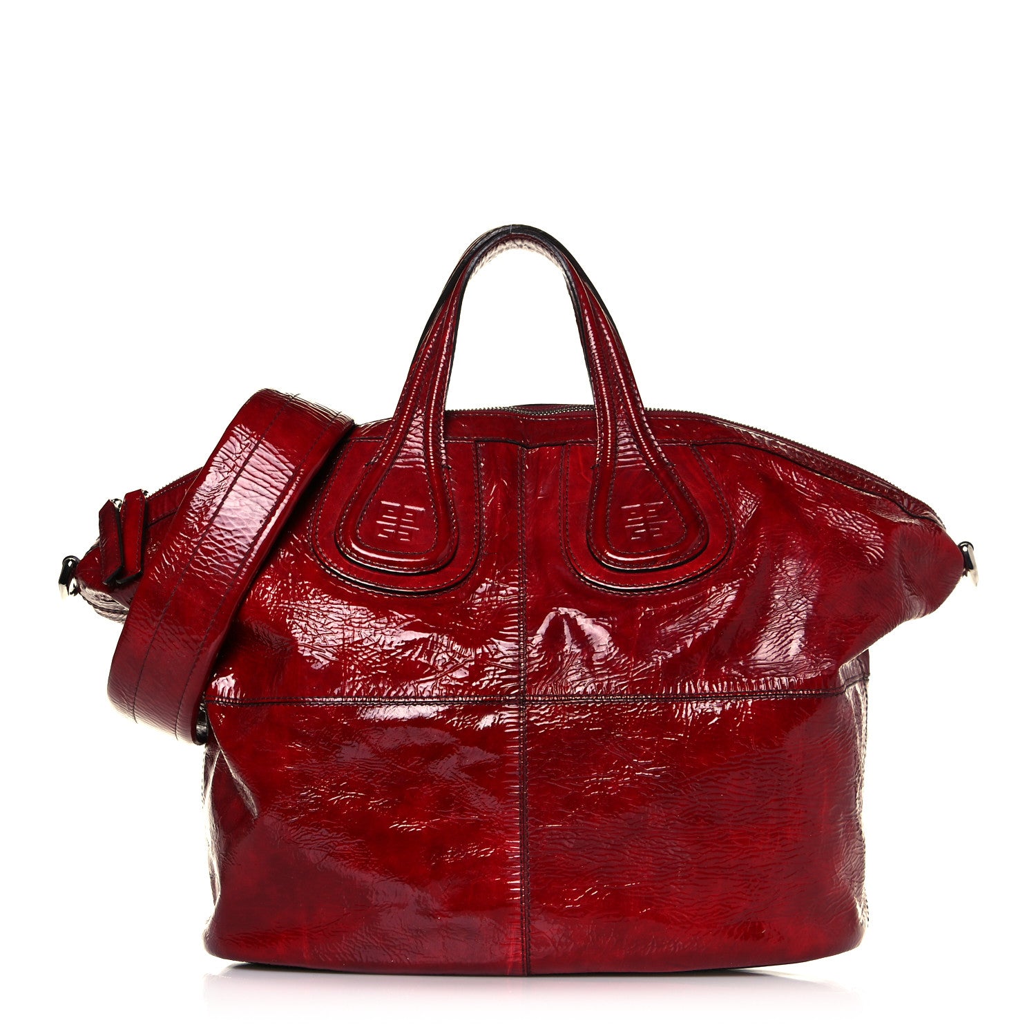 Givenchy Crinkled Patent Calfskin Medium Nightingale Red 1 of 21
