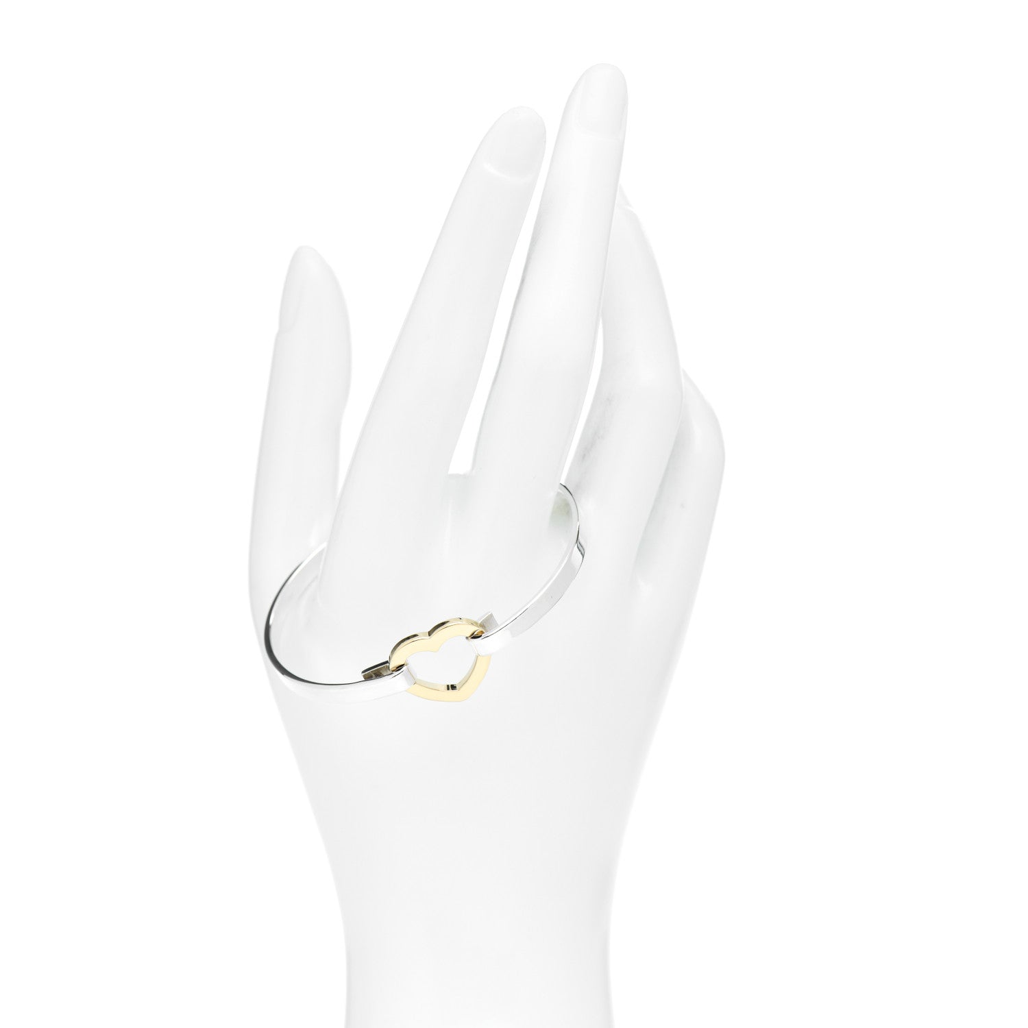 Tiffany Sterling Silver 18K Yellow Gold Heart Buckle Bracelet 2 of 4