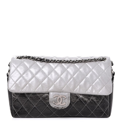 Chanel Vinyl Quilted Jumbo Melrose Degrade Flap Black 1 of 7