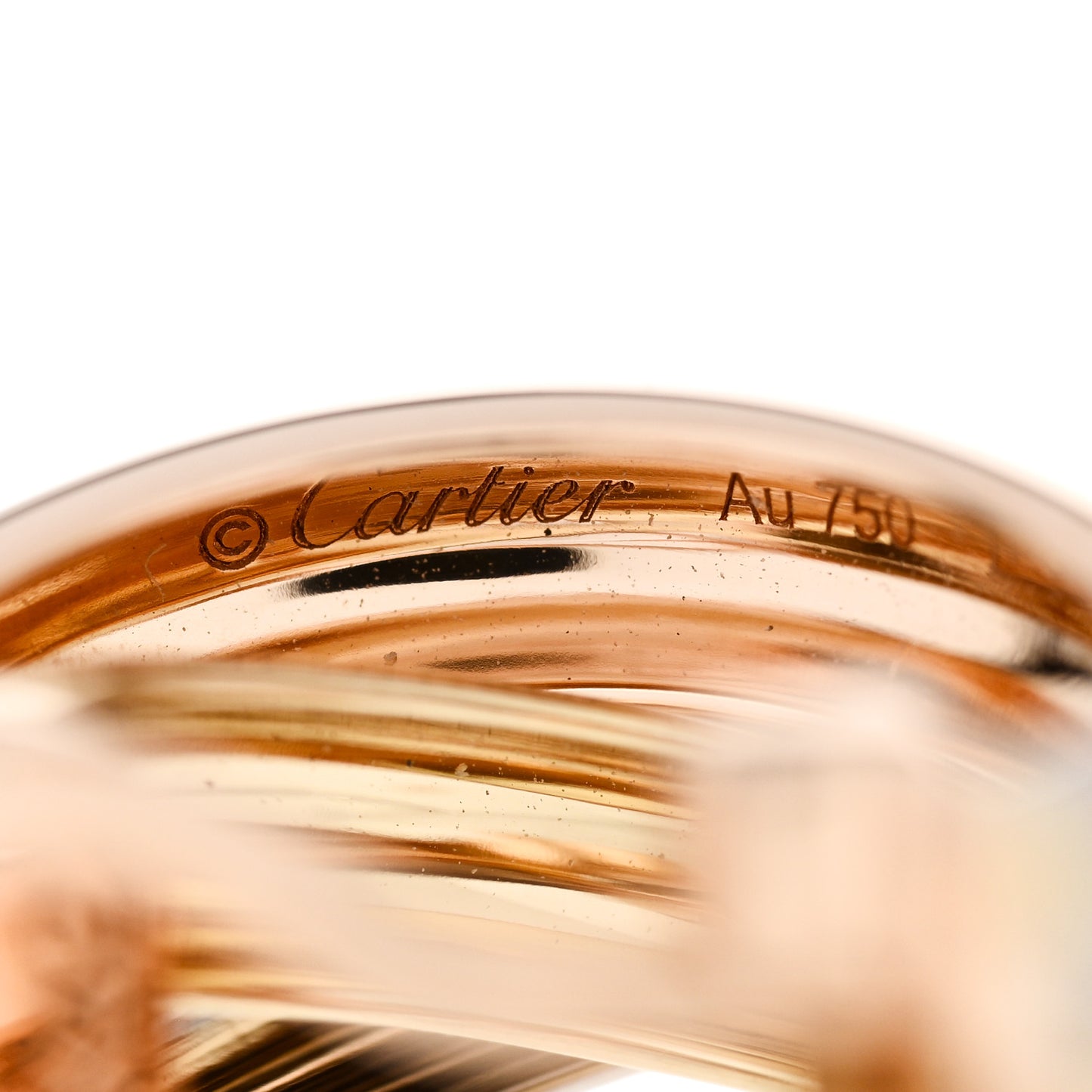18K Pink Yellow White Gold Classic Trinity Hoop Earrings