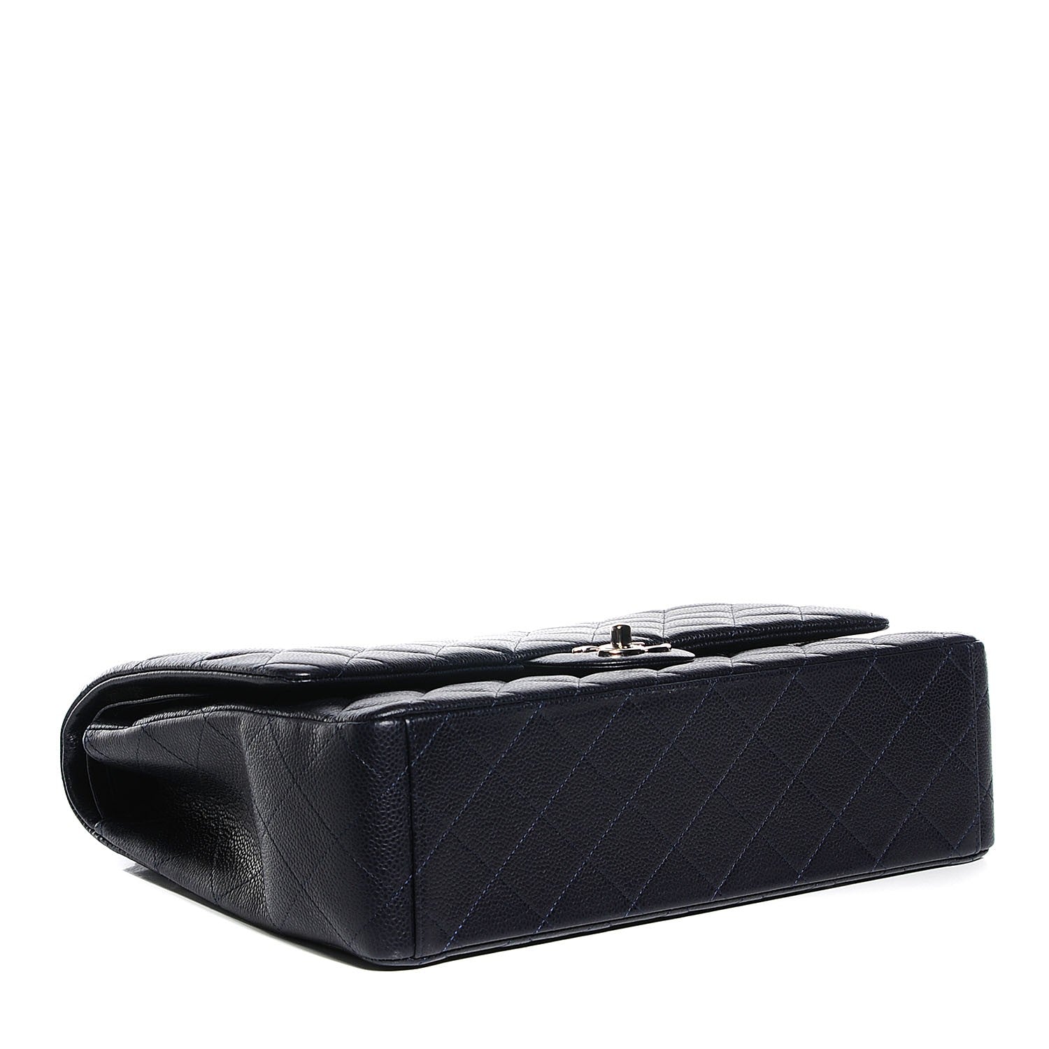 Chanel Caviar Quilted Maxi Double Flap Navy Blue 4 of 8