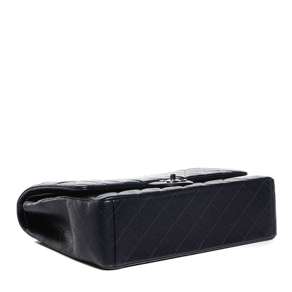 Chanel Caviar Quilted Maxi Double Flap Navy Blue 4 of 8