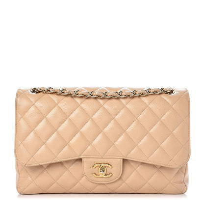 Chanel Caviar Quilted Jumbo Double Flap Beige Clair 1 of 14