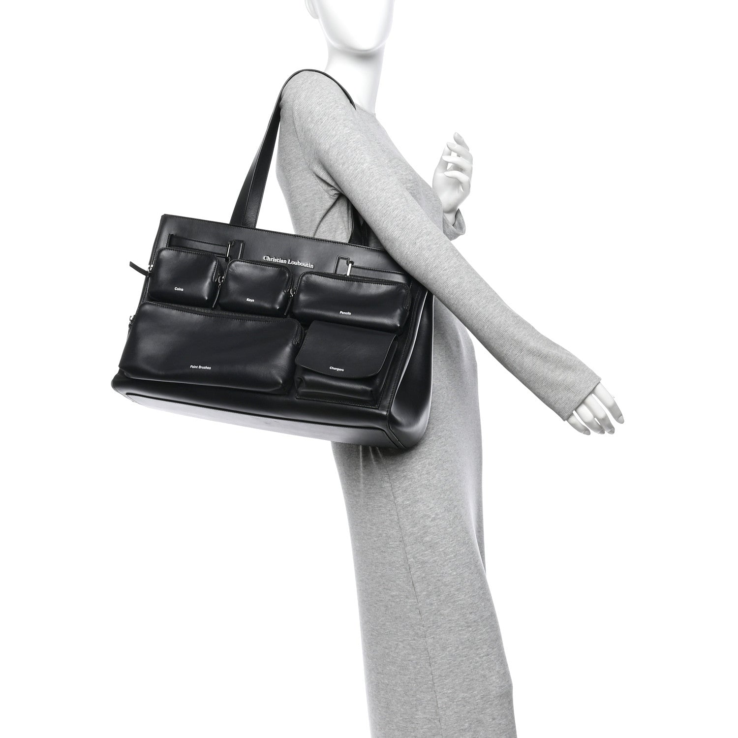 Christian Louboutin Calfskin Tactical Tote Black 2 of 17