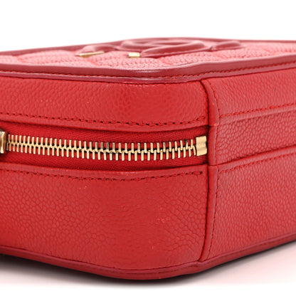 Chanel Caviar Quilted Small CC Filigree Vanity Case Red 9 of 10