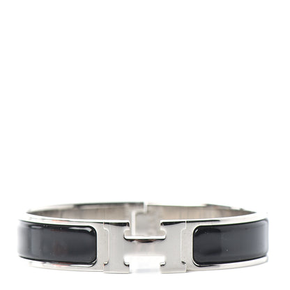 Hermes Enamel Narrow Clic Clac H Bracelet PM Black 1 of 4