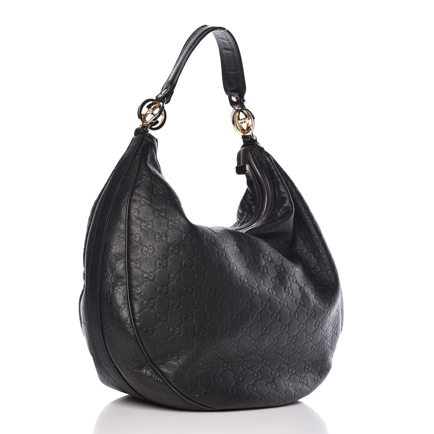 Guccissima Large GG Twins Hobo Black