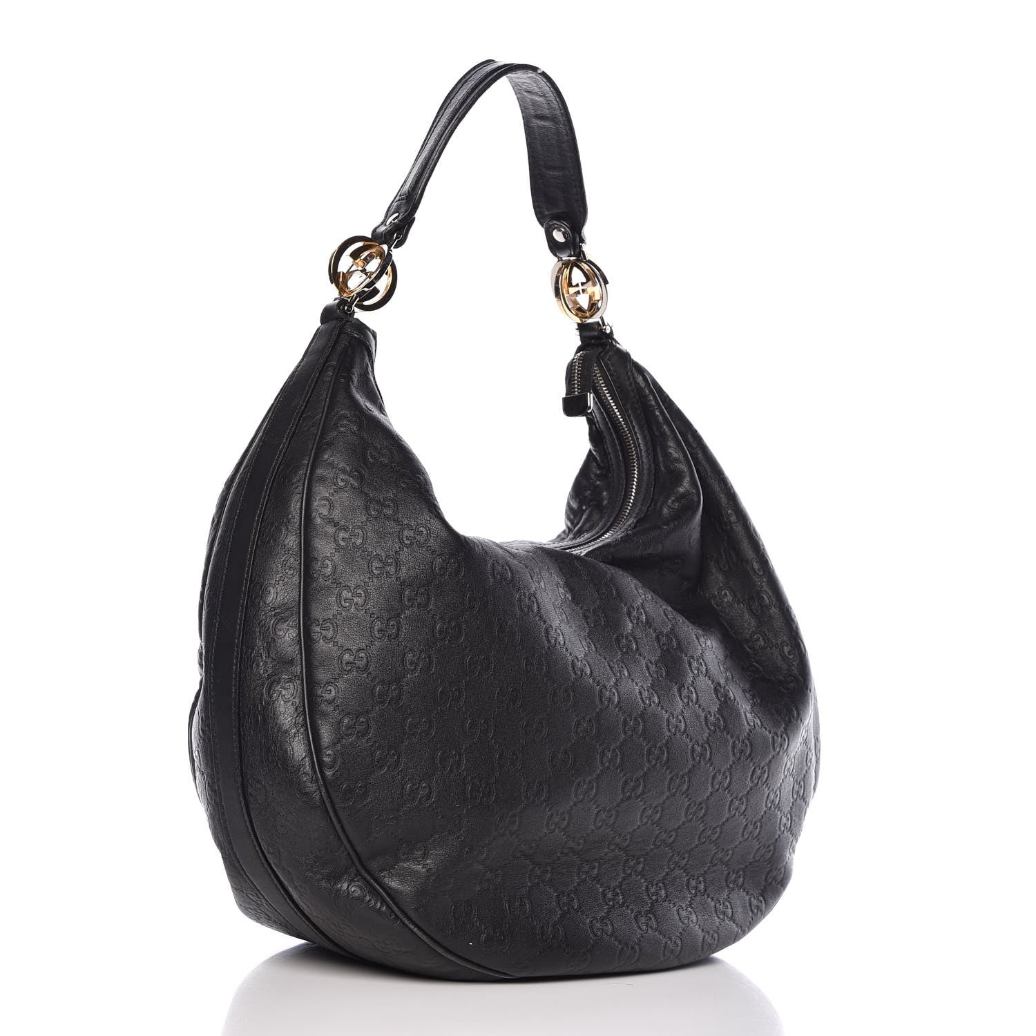 Gucci Guccissima Large GG Twins Hobo Black 3 of 12