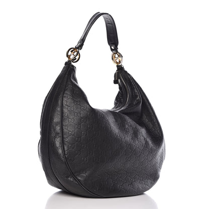 Gucci Guccissima Large GG Twins Hobo Black 3 of 12