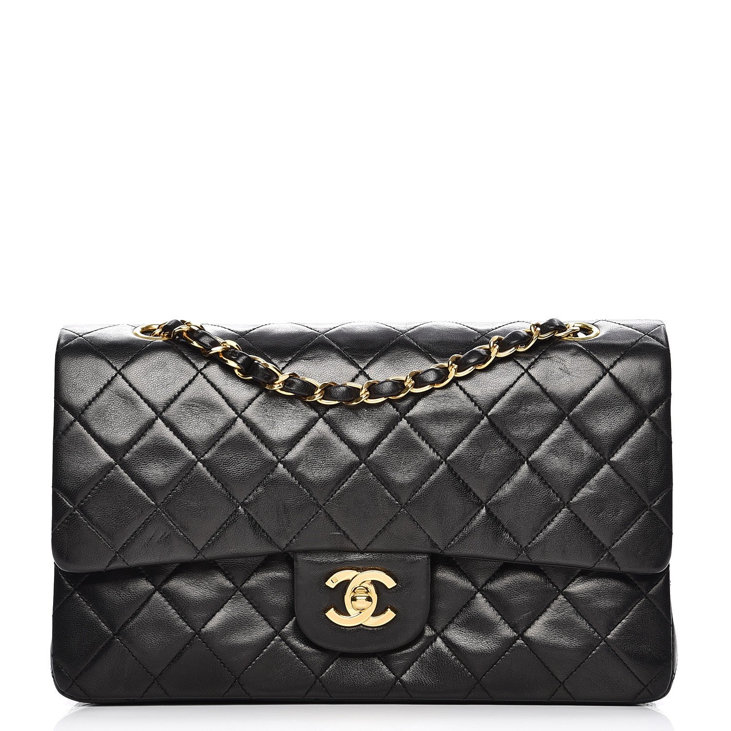 Chanel Lambskin Quilted Medium Double Flap Black 1 of 7