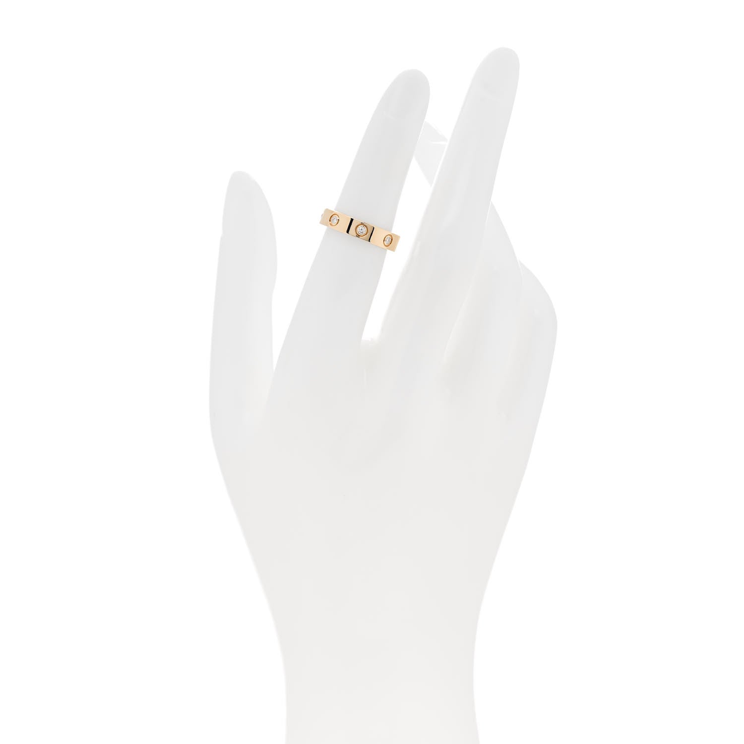 Cartier 18K Yellow Gold 8 Diamond 4mm LOVE Wedding Band Ring 49 5 2 of 5