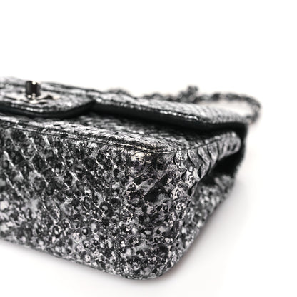 Chanel Metallic Snakeskin Mini Rectangular Flap Silver Black 9 of 9