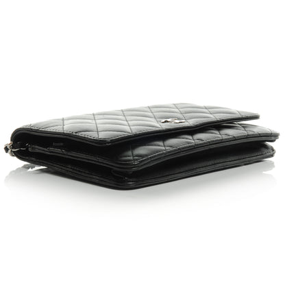 Chanel Lambskin Quilted Wallet On Chain WOC Black 4 of 10
