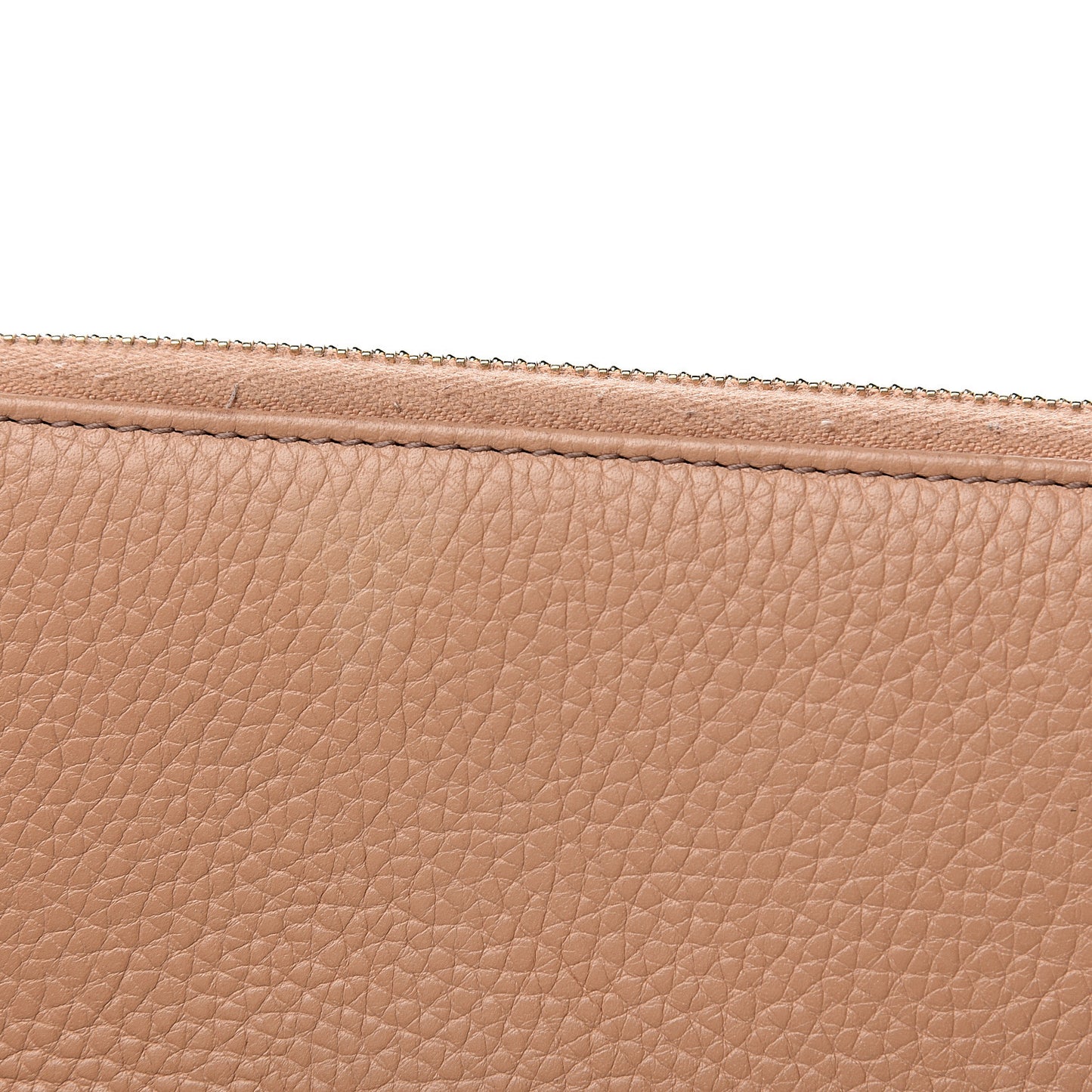 Pebbled Calfskin Soho Zip Around Wallet Camelia