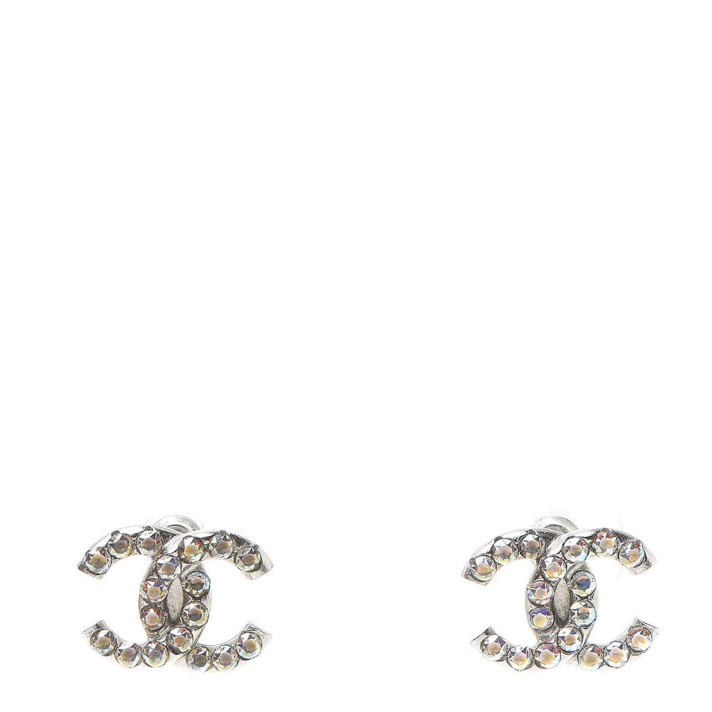 Iridescent Crystal CC Earrings Multicolor