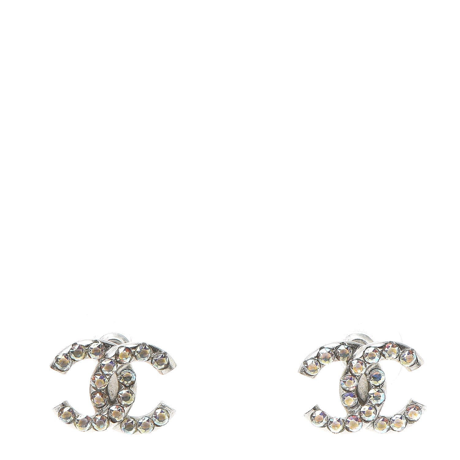 Chanel Iridescent Crystal CC Earrings Multicolor 1 of 6