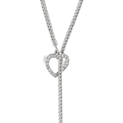 Tiffany Platinum Diamond Heart Lariat Necklace 4 of 5