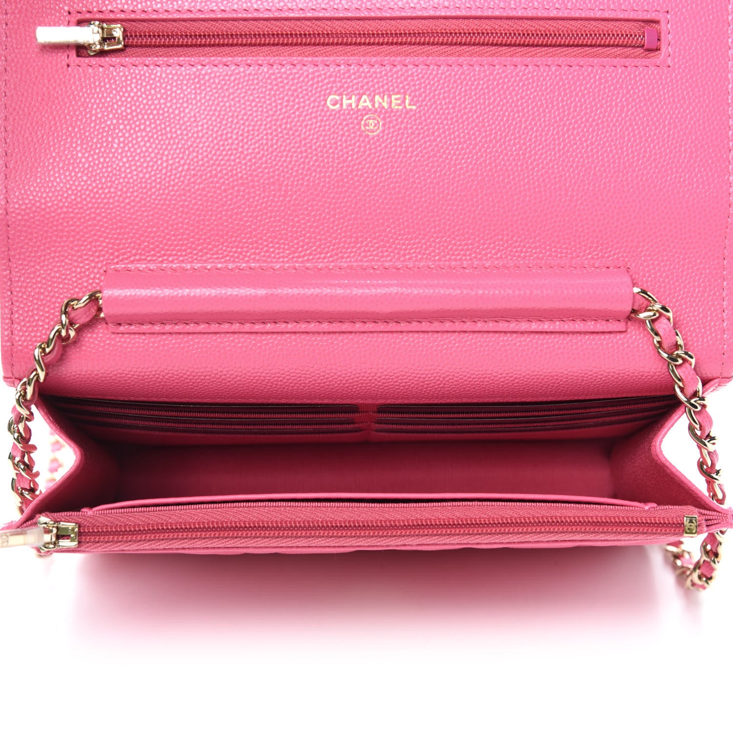 Chanel Caviar Quilted Wallet on Chain WOC Pink 5 of 12