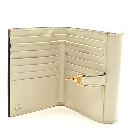 Gucci GG Supreme Monogram Textured Calfskin Web Jackie 1961 French Flap Wallet Beige Ebony Mystic White 5 of 6