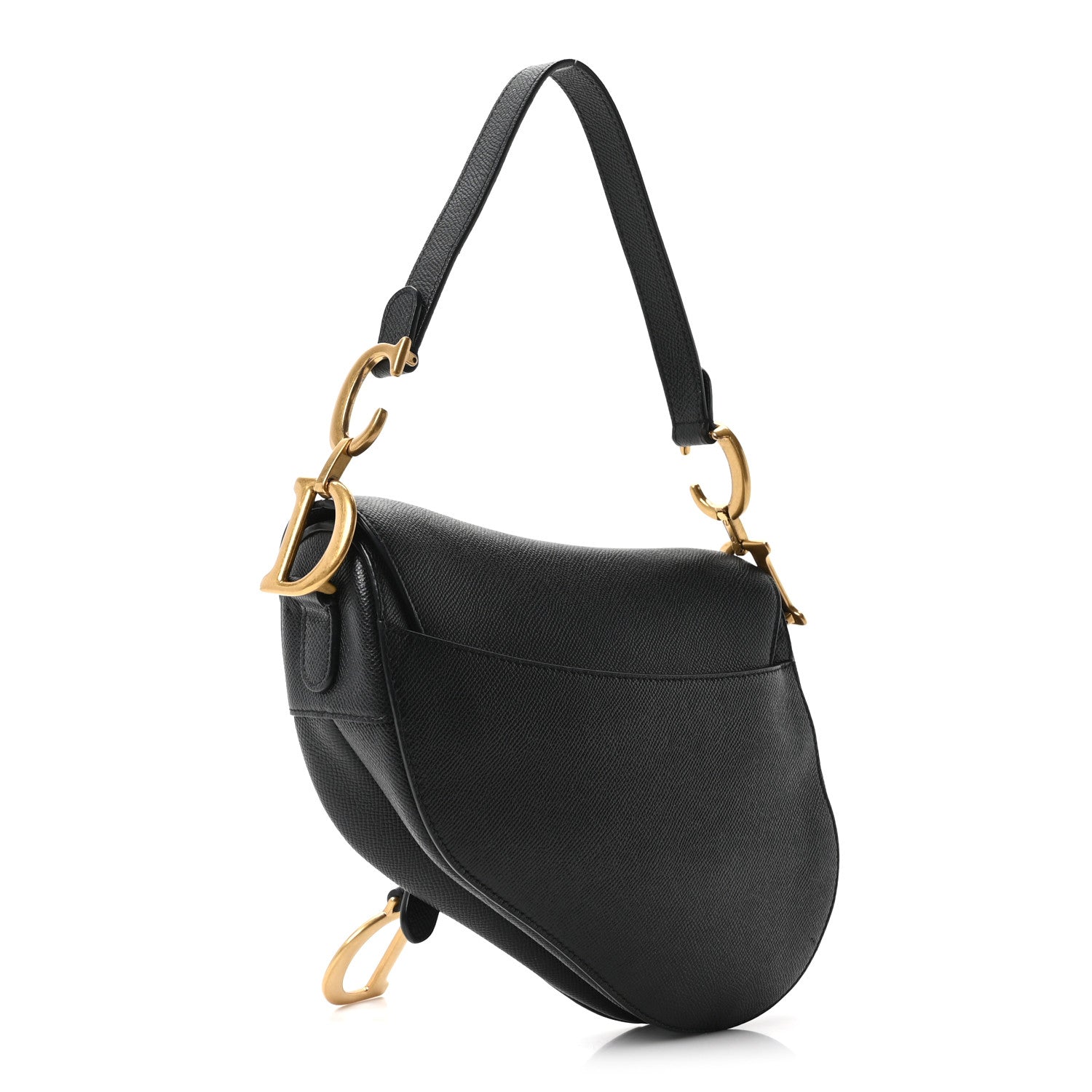 Christian Dior Grained Calfskin Saddle Bag Black 3 of 10