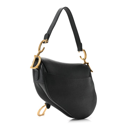 Christian Dior Grained Calfskin Saddle Bag Black 3 of 10