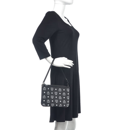 MCM Visetos Liz Shopper Tote Pouch Black 2 of 9