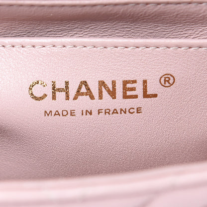 Chanel Calfskin Chevron Quilted Mini Rectangular Flap Light Pink 6 of 12