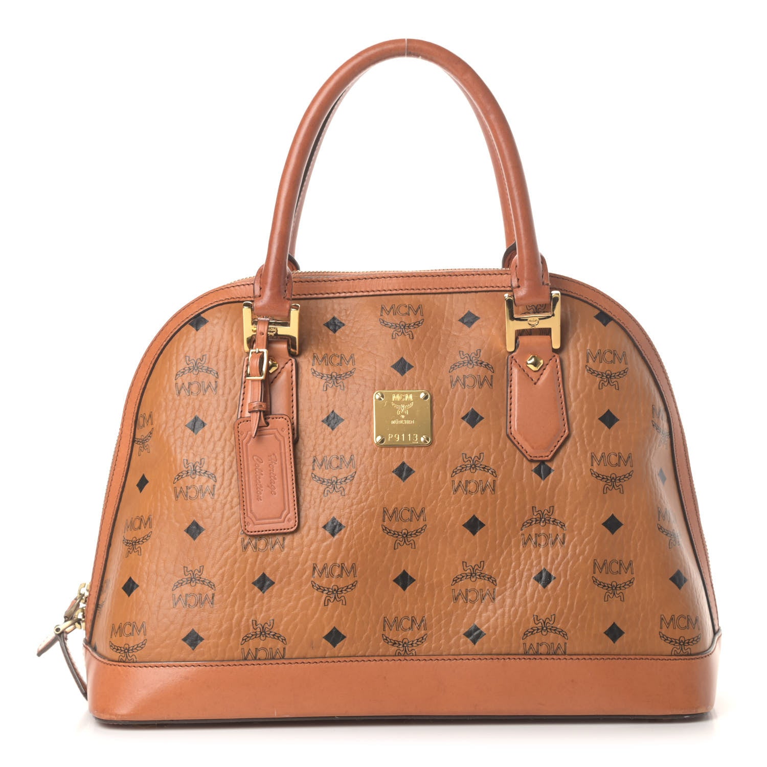 MCM Visetos Heritage Bowler Bag Cognac 1 of 11