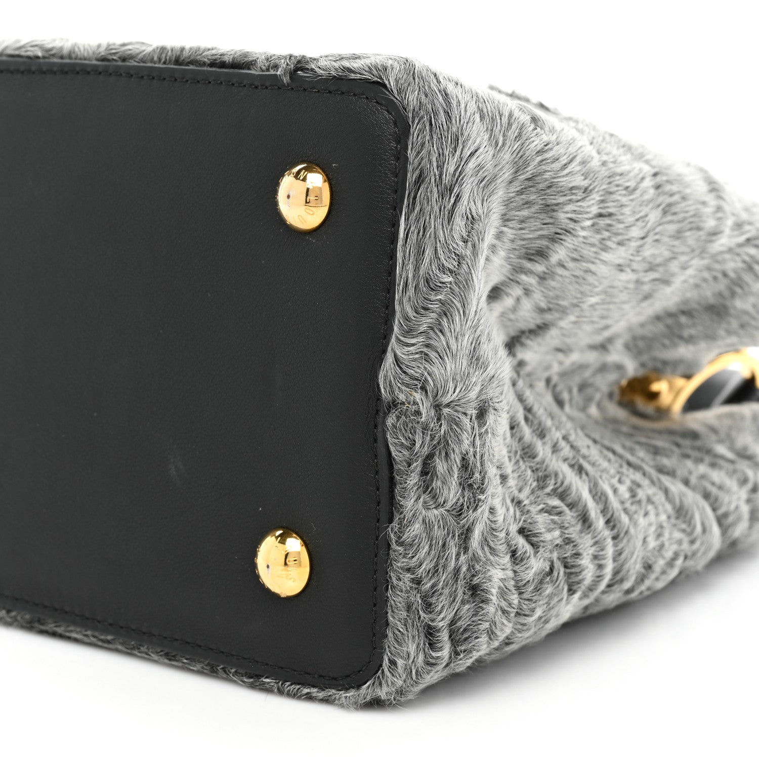 Louis Vuitton Astrakhan Capucines MM Gray 9 of 12