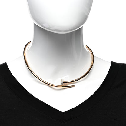 Cartier 18K Pink Gold Diamond 4.5mm Juste Un Clou Necklace 2 of 4